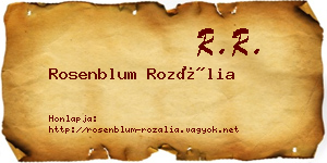 Rosenblum Rozália névjegykártya